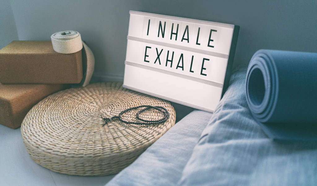 Breathing,Inhale,Exhale, On Sign Lightbox