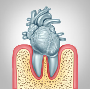 Tooth in shape of heart to indicate a connection