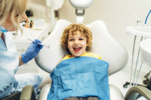 A very happy child at the dentist