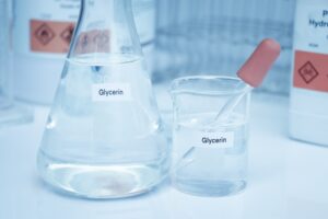 Liquid glycerin in beakers